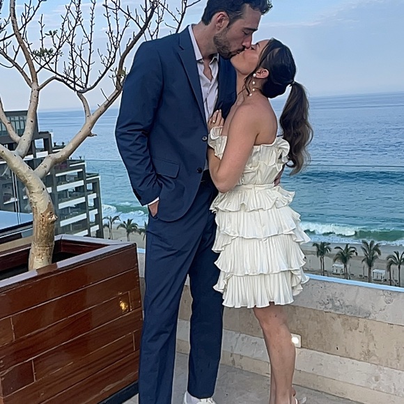 AMUR White Ruffle Mini Dress - Picture 13 of 13